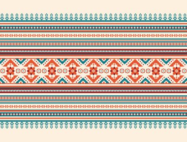 Geometrik etnik oryantal model arka planı. Doku, ambalaj, giysi, batik, kumaş, duvar kağıdı ve arkaplan tasarımı. Kalıp nakış tasarımı.