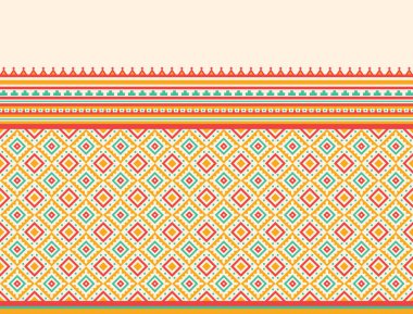 Geometrik etnik oryantal model arka planı. Doku, ambalaj, giysi, batik, kumaş, duvar kağıdı ve arkaplan tasarımı. Kalıp nakış tasarımı.