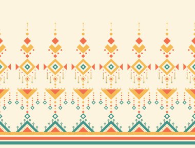 Geometrik etnik oryantal model arka planı. Doku, ambalaj, giysi, batik, kumaş, duvar kağıdı ve arkaplan tasarımı. Kalıp nakış tasarımı.