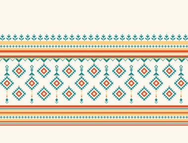 Geometrik etnik oryantal model arka planı. Doku, ambalaj, giysi, batik, kumaş, duvar kağıdı ve arkaplan tasarımı. Kalıp nakış tasarımı.