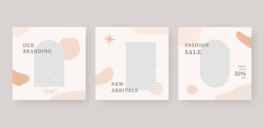 Moda sosyal medya şablonu. Düzenlenebilir moda sosyal medya ileti şablonu. şablon tasarımı. Vektör illüstrasyonu.