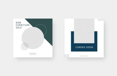 Minimalist moda sosyal medya paylaşımı. Düzenlenebilir moda sosyal medya ileti şablonu. Vektör illüstrasyonu.