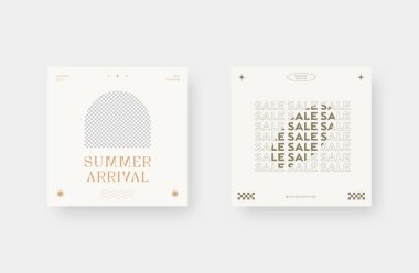 Minimalist moda sosyal medya paylaşımı. Düzenlenebilir moda sosyal medya ileti şablonu. Vektör illüstrasyonu.