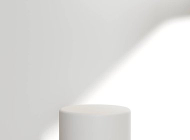 Product display podium with soft shadow. Product presentation background. 3D rendering.