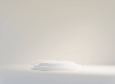 Product display podium with soft shadow. Product presentation background. 3D rendering.