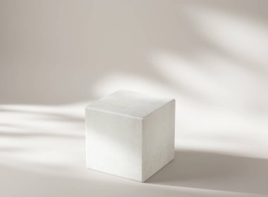 Product display podium with soft shadow. Product presentation background. 3D rendering.