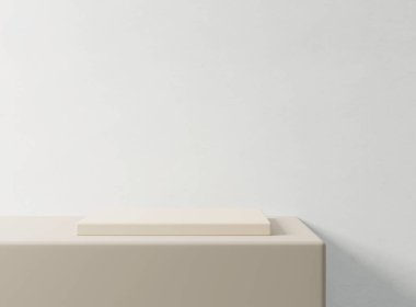 Product display podium with soft shadow. Product presentation background. 3D rendering.