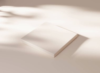 Product display podium with soft shadow. Product presentation background. 3D rendering.