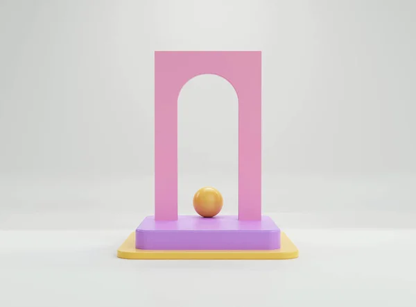 Leeres Zylinderpodest Auf Minimalem Hintergrund Abstrakte Minimalszene Mit Geometrischen Formen — Stockfoto