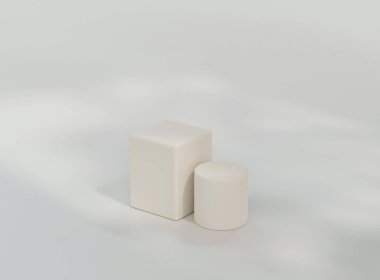 Product display podium with soft shadow. Product presentation background. 3D rendering.
