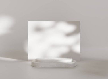 Product display podium with soft shadow. Product presentation background. 3D rendering.