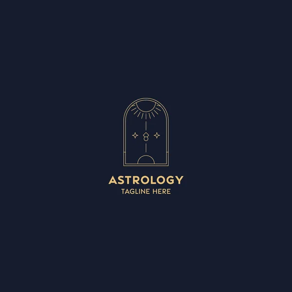 Astrologie Logo Ontwerp Template Geometrische Logo Design Met Hemelse Lijn — Stockvector