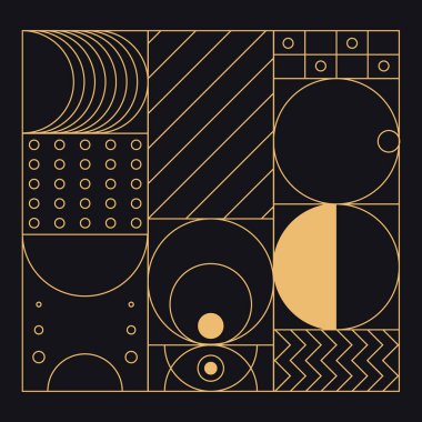 Modern geometrik sanat deco. Vektör soyut geometrik arkaplan. Vektör illüstrasyonu.