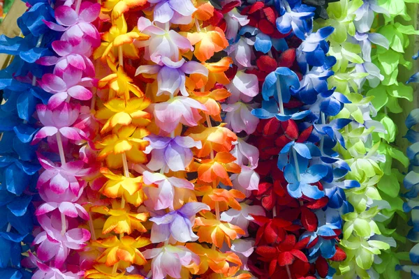 Coloridas flores de lei hawaianas Imágenes de stock libres de derechos