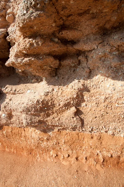 Strati di morbida roccia rossa — Foto Stock