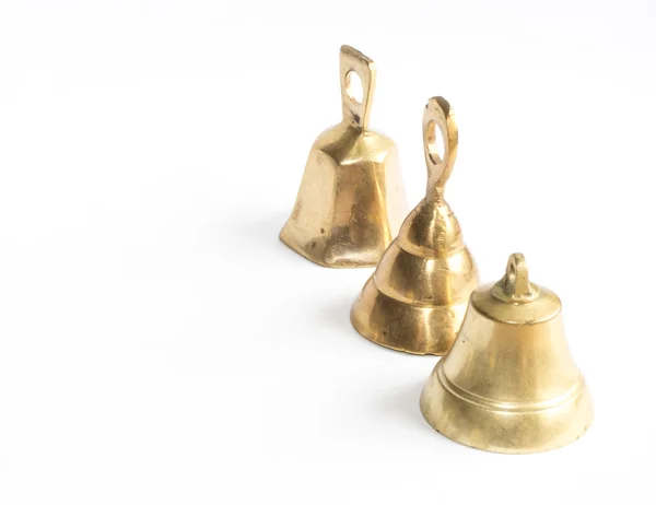 Drie jingle bells met kopie ruimte. — Stockfoto