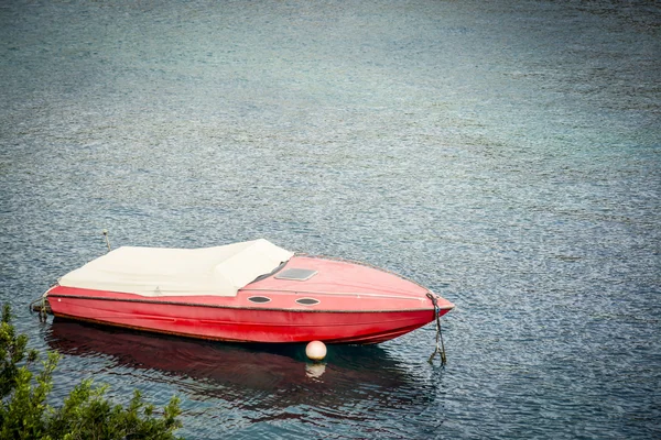 Barco a motor de velocidade vermelha — Fotografia de Stock