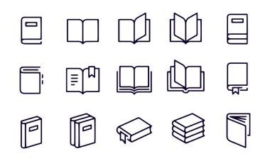  kitap simgeleri vektör tasarımı 