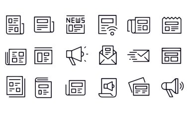 Haber Simgeleri vektör tasarımını ayarla 