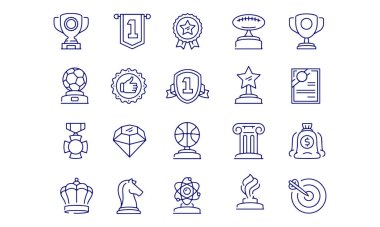 Ödüller ve Başarı Simgeleri vektör tasarımı 