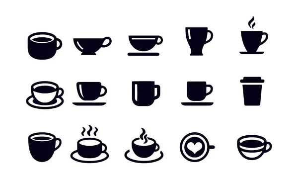 Coffee Cup Icons Vector Design — Stock Vector