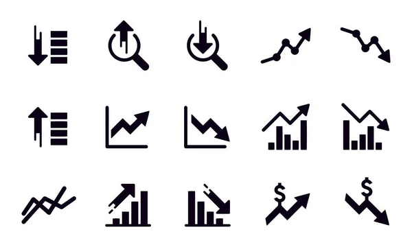 Growth Decline Icons Vector Design — Stock Vector