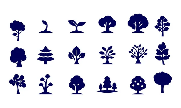 Bomen Set Vector Ontwerp — Stockvector