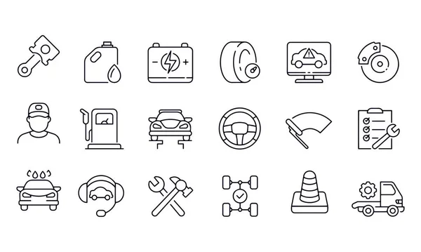 Araba Servis Hattı Simgeleri. Düzenlenebilir vuruş vektörü illüstrasyon vektör tasarımı 