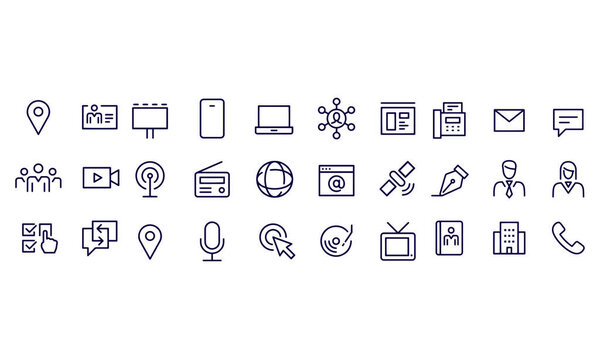 Business Contact and media icons vector design 