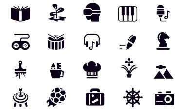 Hobi simgesi set vektör tasarımı 