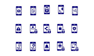 Mobil güvenlik simgesi vektör tasarımı 