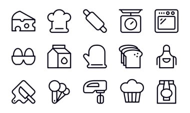 Fırın ve Fırın ikonları vektör tasarımı 