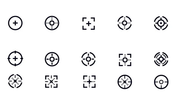 Crosshair Icono Conjunto Diseño Vectores — Archivo Imágenes Vectoriales