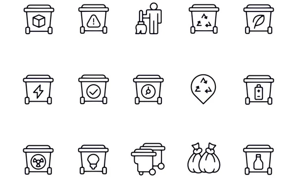 Garbage Icons Vector Design — Stock Vector