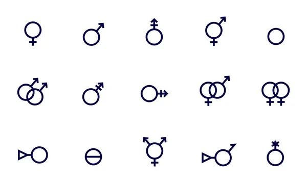 Gender Symbolen Pictogrammen Vector — Stockvector