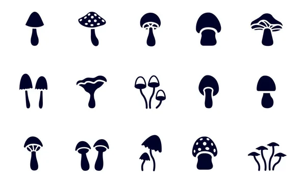 Vectorontwerp Paddenstoelen Verzameling Set — Stockvector