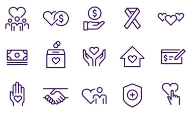 Charity simgeleri vektör tasarımı 