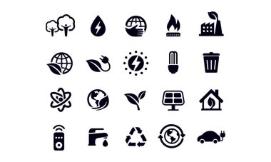 Enerji ve Eko Simgeleri vektör tasarımı 