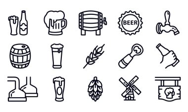 Bira Hattı Simgeleri vektör tasarımı 