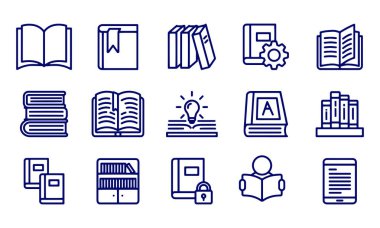 Book and Read Line Icons vector design 