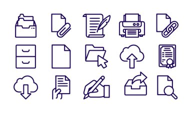 Document Business Line Icons vector design 