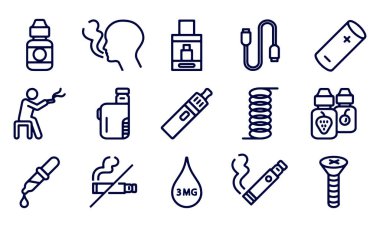 Electronic Cigarette Line Icons vector design 