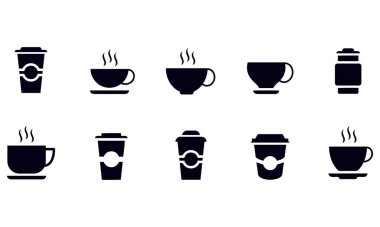  kahve simgesi vektör tasarımı 