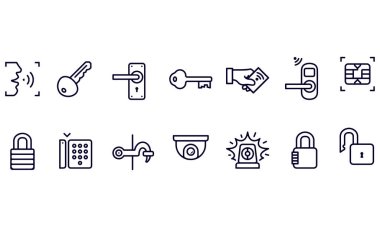 Access control system icons vector design 