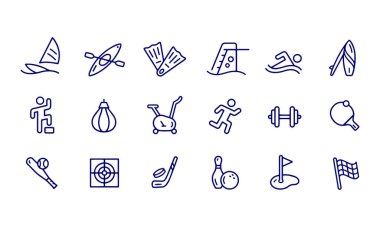 Sports icons line vector design 