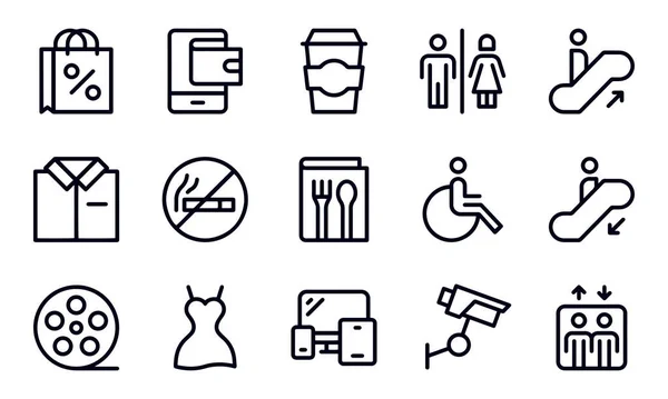 Shopping Mall Icons Vector Design — Stockvektor