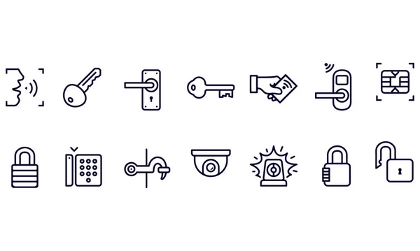 Access Control System Icons Vector Design — Stockvektor