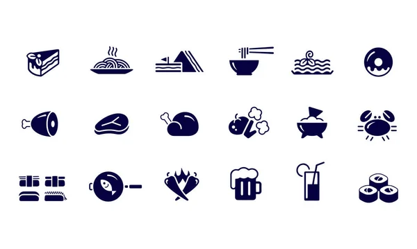 Food Drinks Icons Vector Design — Vettoriale Stock