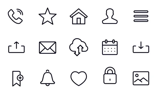 Homepage Line Icons Vector Design — Stock Vector