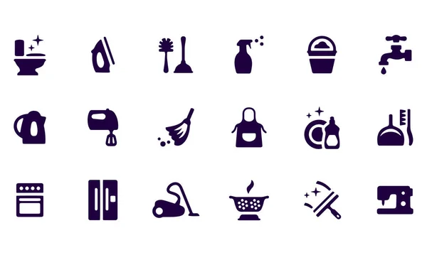 Housework Services Vector Symbols Icons Vector Design — Stockvektor